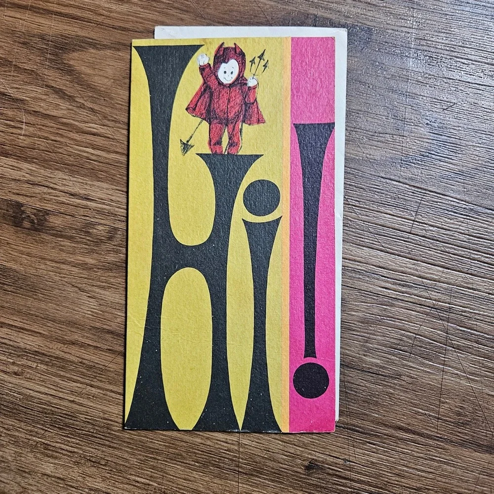 Lot of 2 Halloween Cards Devil Child Hi How The Hell Are You American Greetings